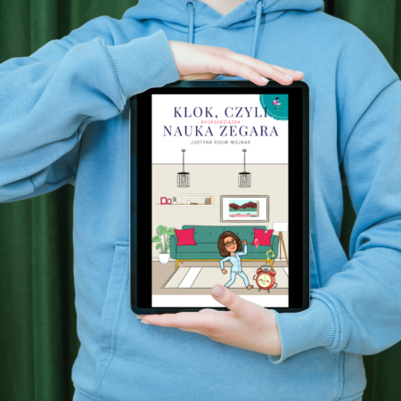 Okładka (mocup) na ipoda e-booka do nauki zegara.